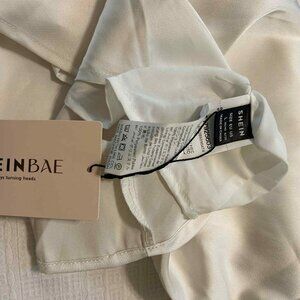 White/Off White, Satan Dress; Size L; Never Worn